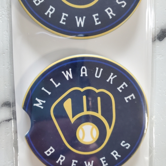 Milwaukee Brewers Set Of 2 Ceramic Car Coasters - Picture 7 of 7
